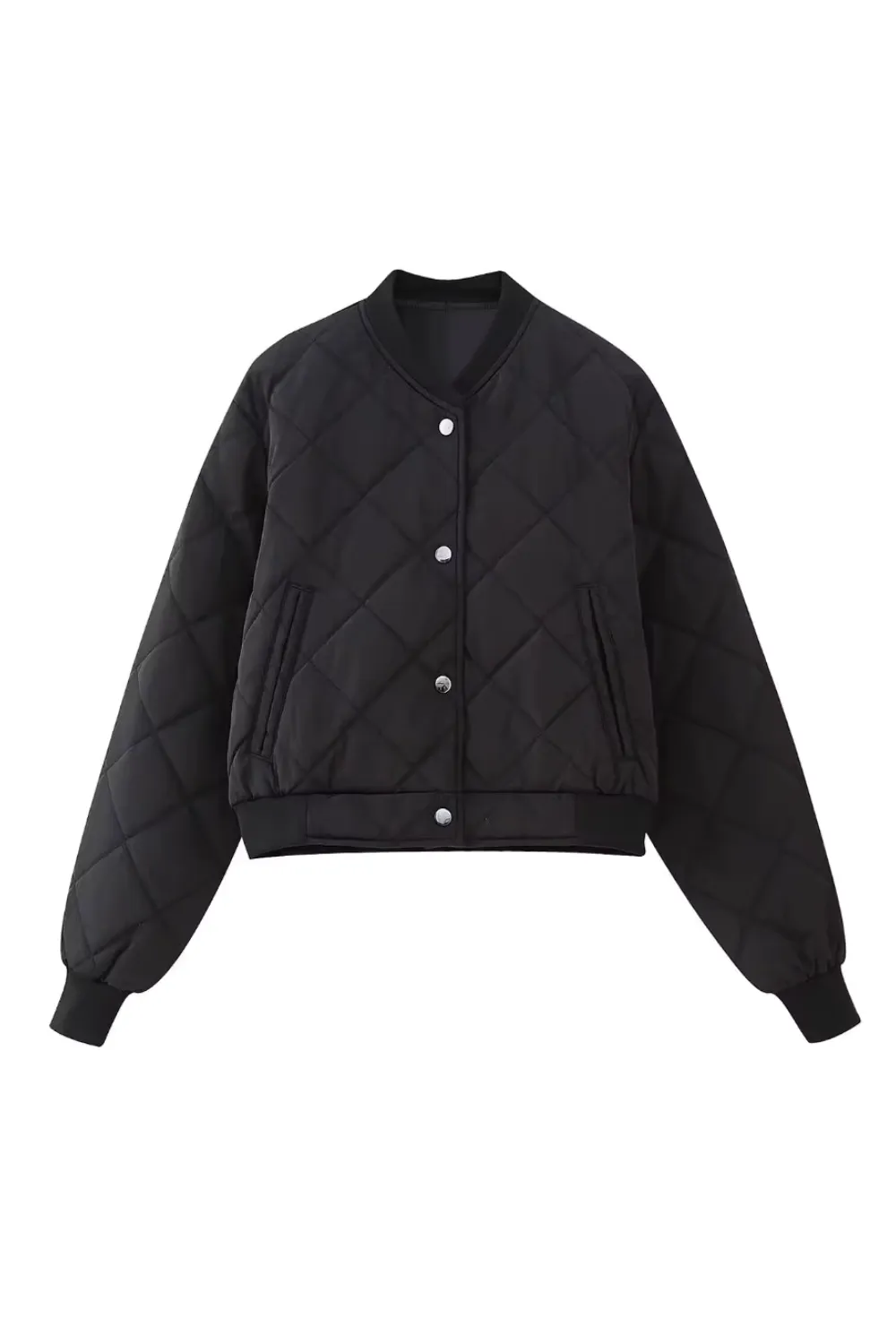 'Aileen' Quilted Cotton Bomber Jacket