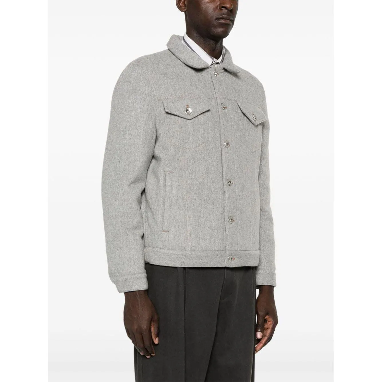 Brunello Cucinelli Coats Light Grey