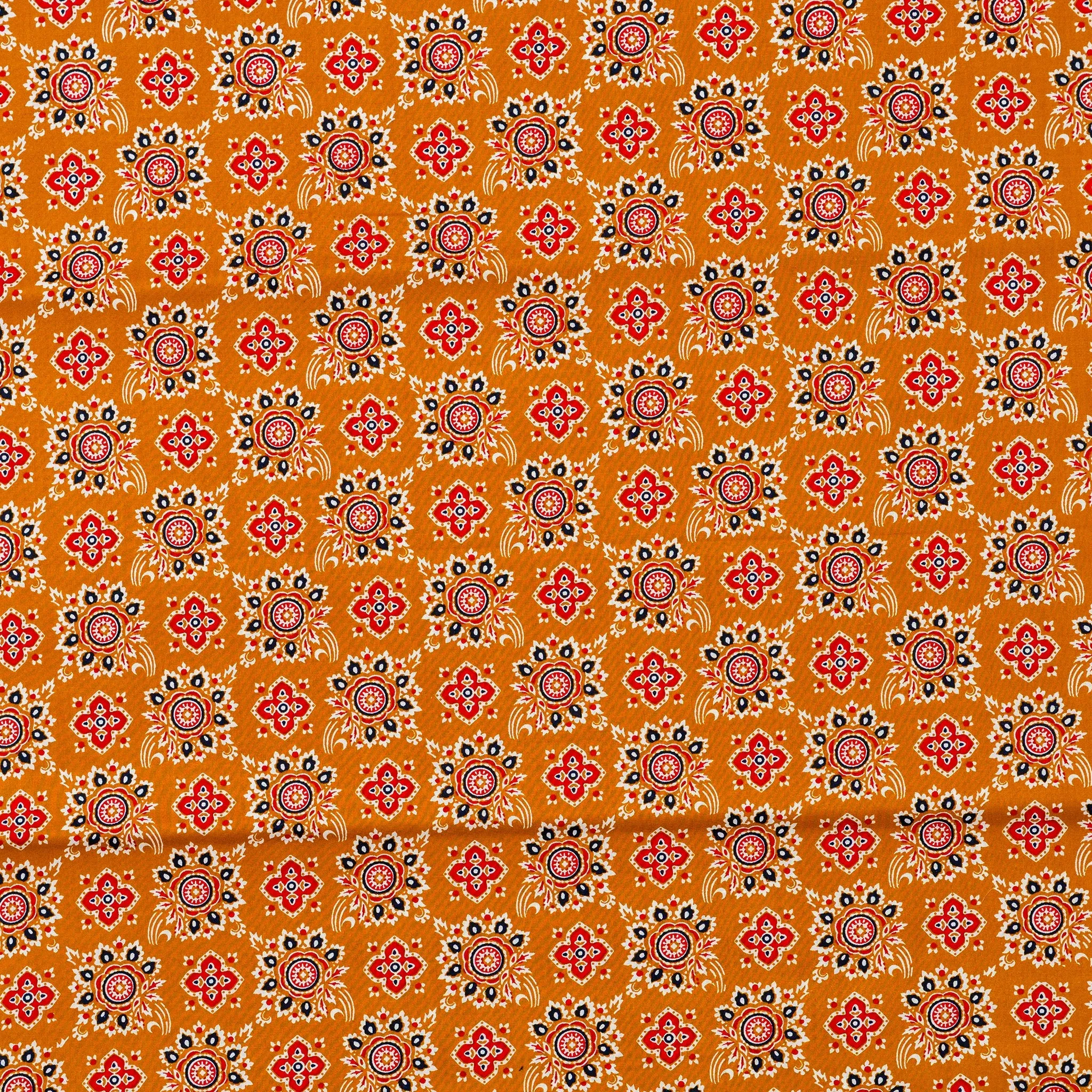 Cotton Printed Fabric (Mustard)