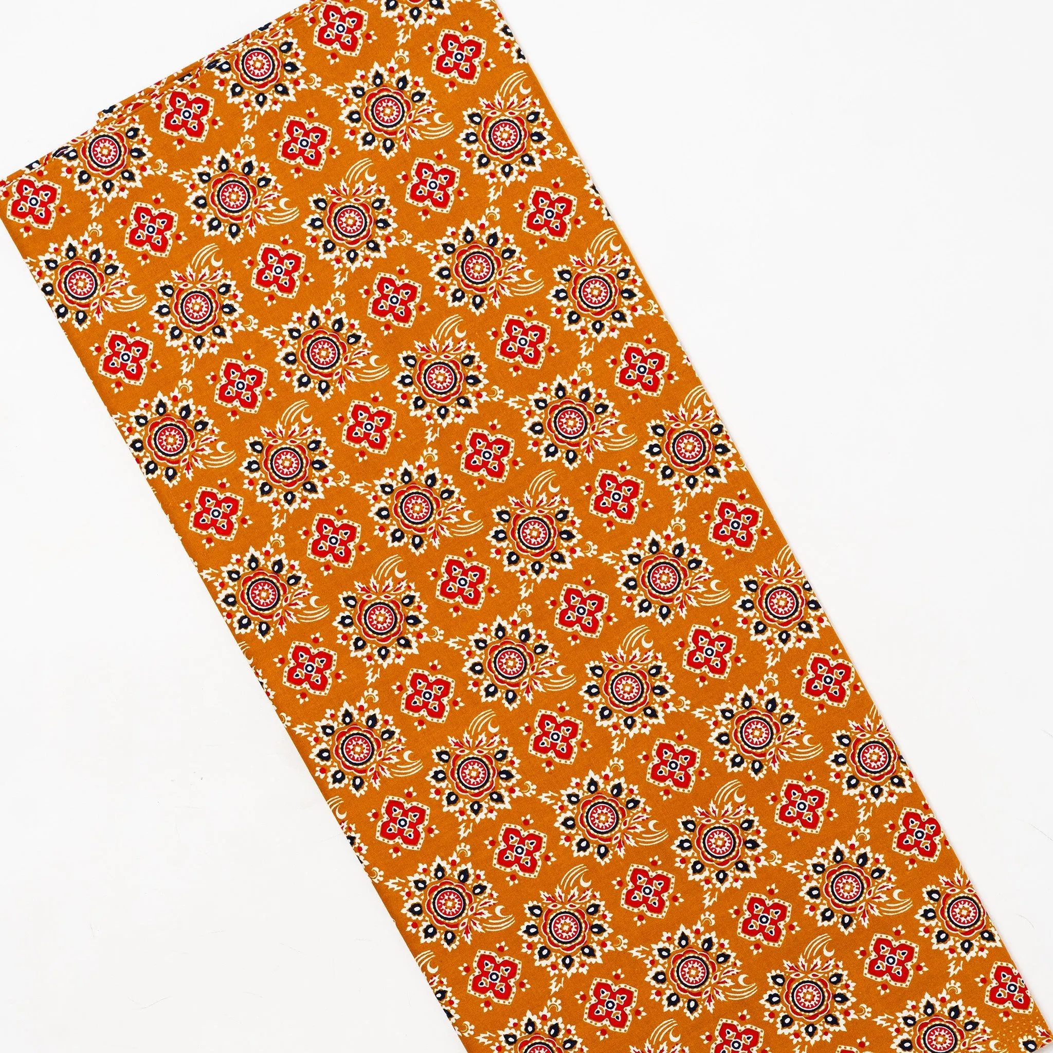 Cotton Printed Fabric (Mustard)