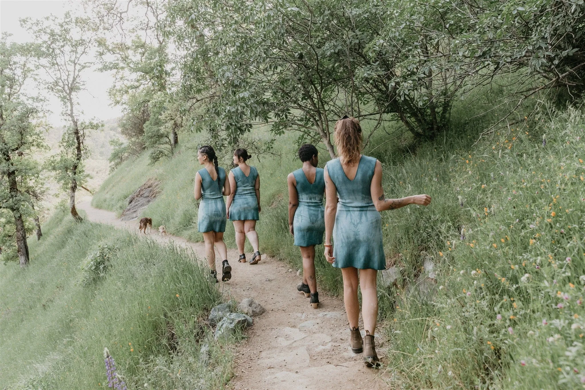 Dyed Blue Slinky Dresses