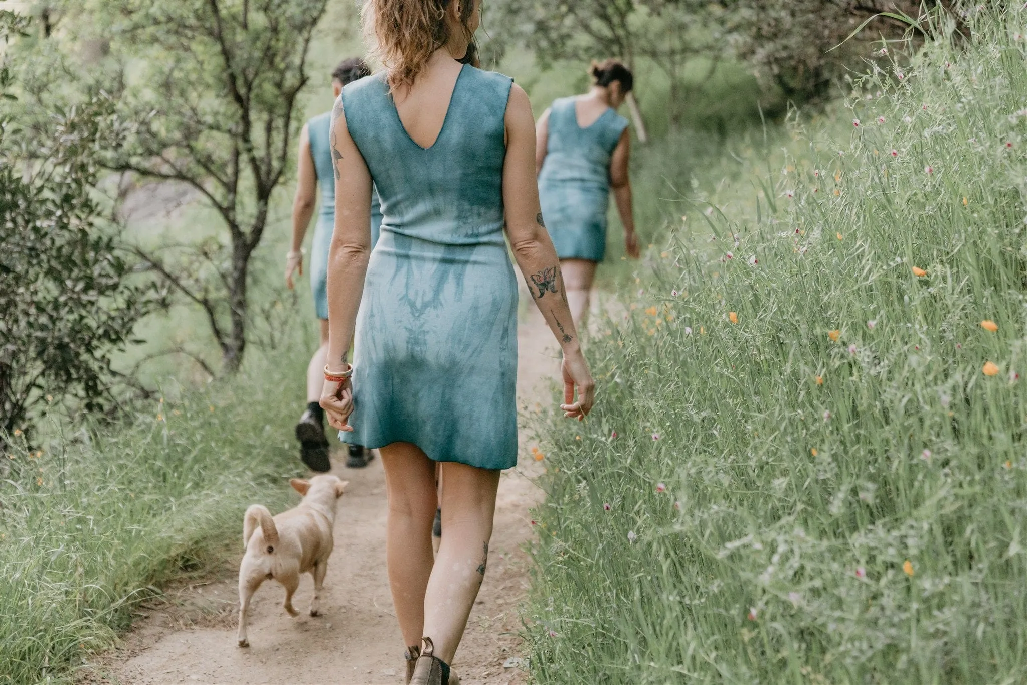 Dyed Blue Slinky Dresses