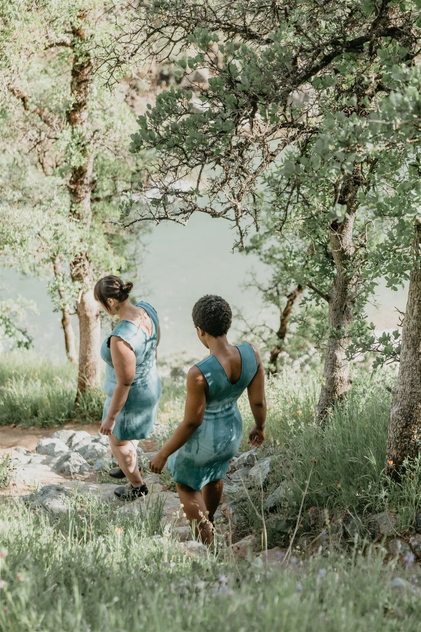 Dyed Blue Slinky Dresses