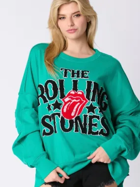 Green Envy Rolling Stones Sweatshirt