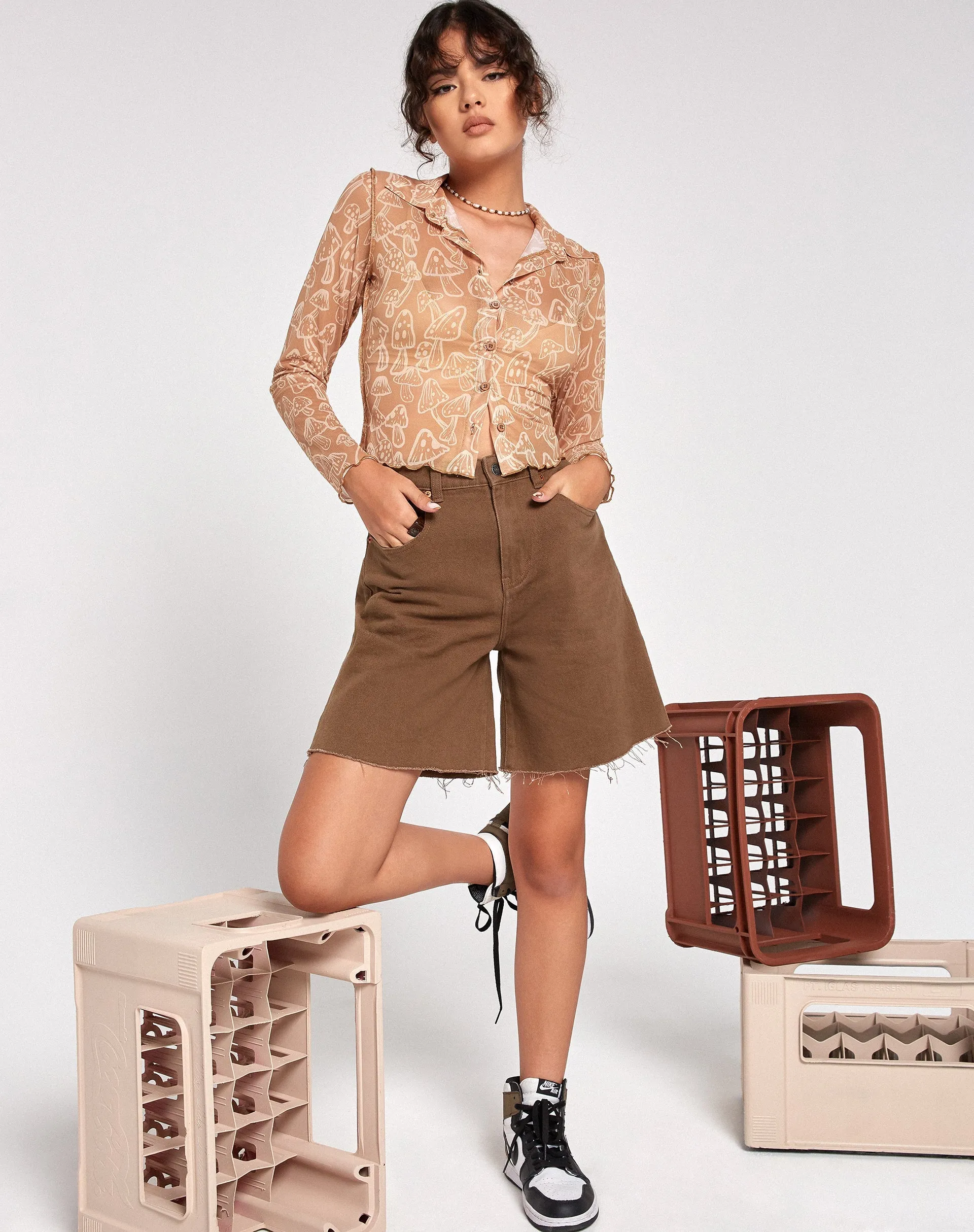 Keyla Shirt in Tan Mushroom