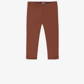 Legging 3/4 brun en coton extensible, enfant || Brown 3/4 legging in stretch cotton, child