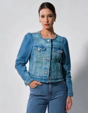 Light Blue Fitted Denim Jacket