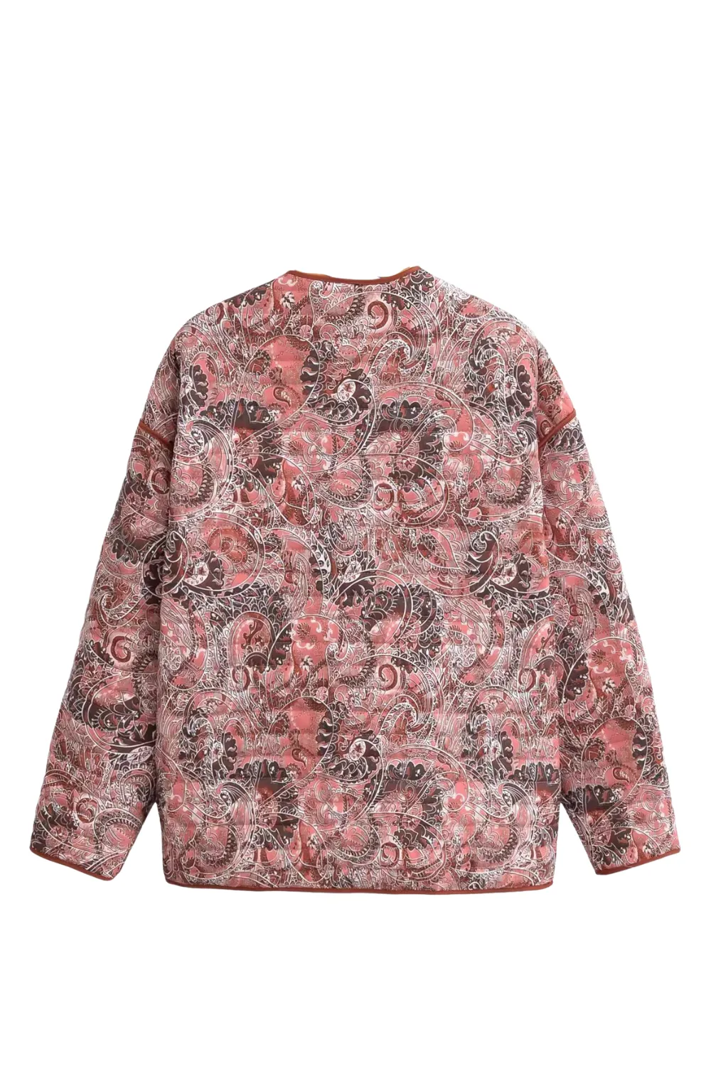 'Madeline' Paisley Pattern Open Front Quilted Jacket