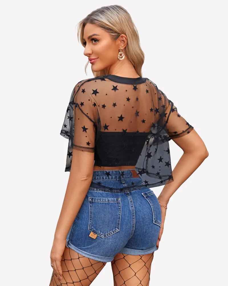 Mesh Tops See Through Shirts