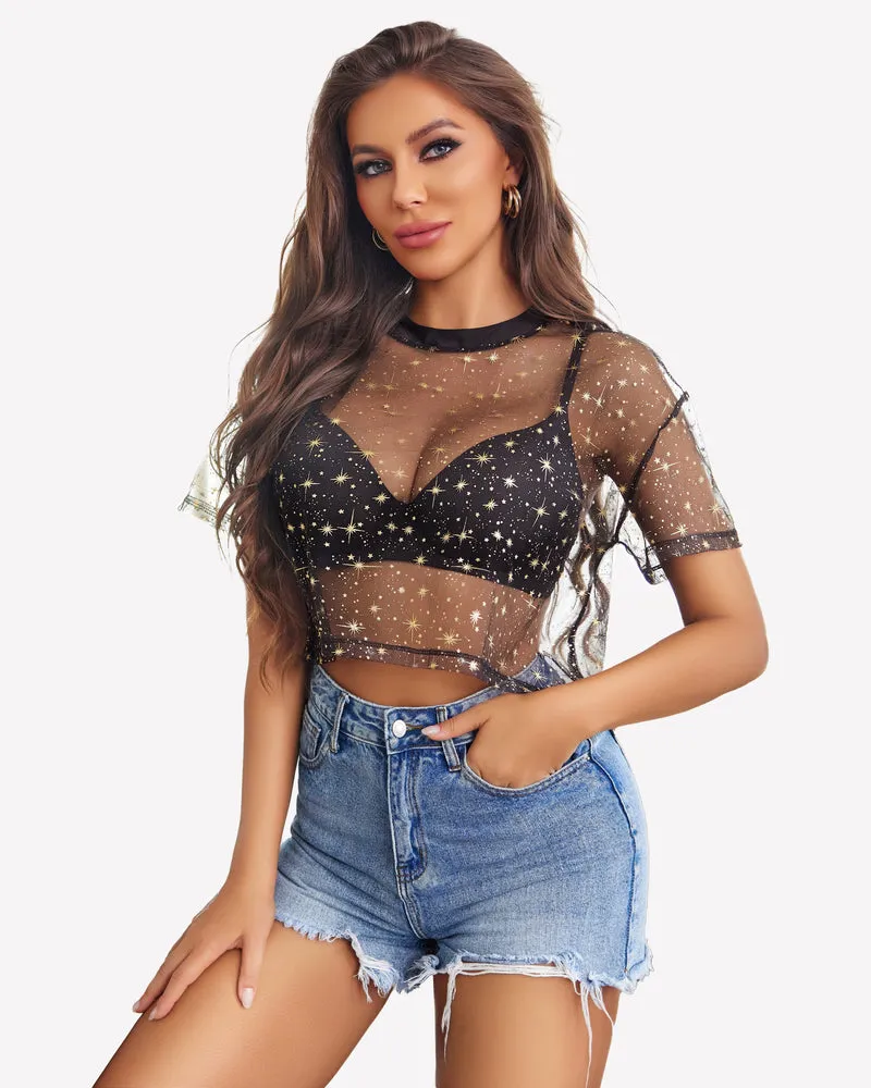 Mesh Tops See Through Shirts