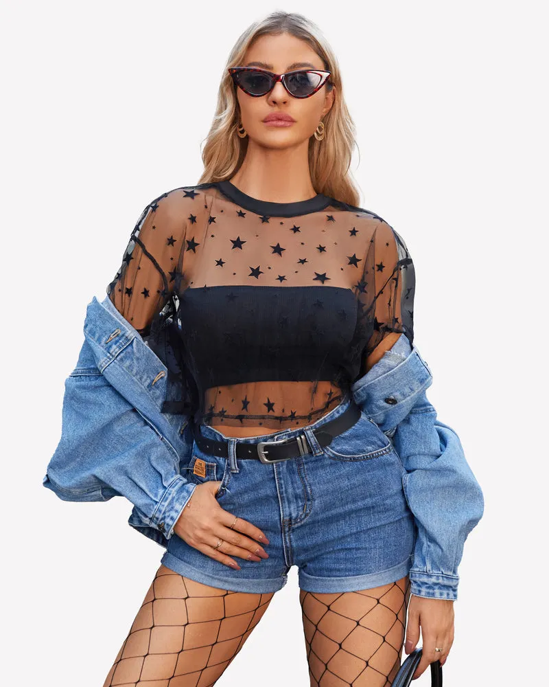 Mesh Tops See Through Shirts