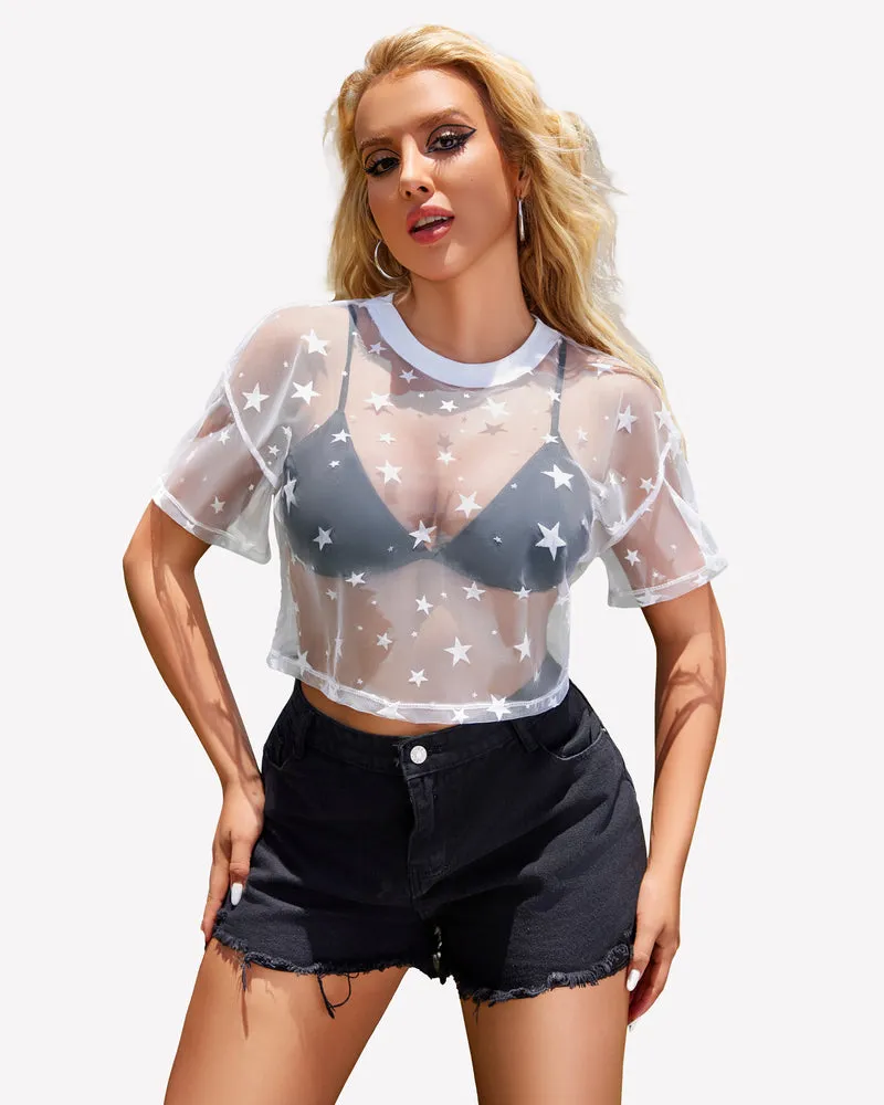 Mesh Tops See Through Shirts