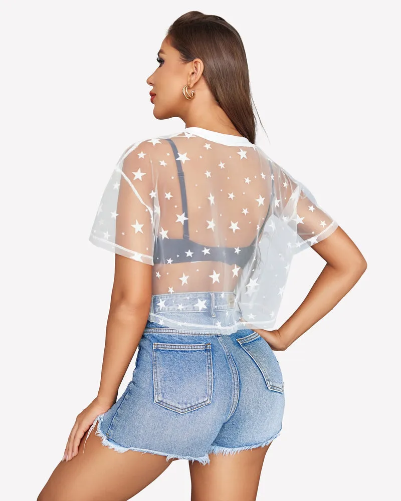 Mesh Tops See Through Shirts