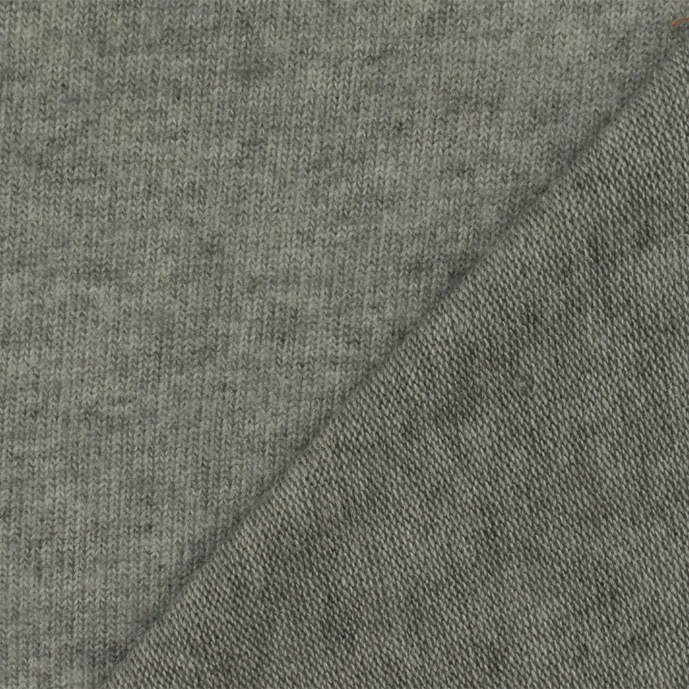 Moon Gray Heather Stretch Cotton Brushed Jersey Knit Fabric