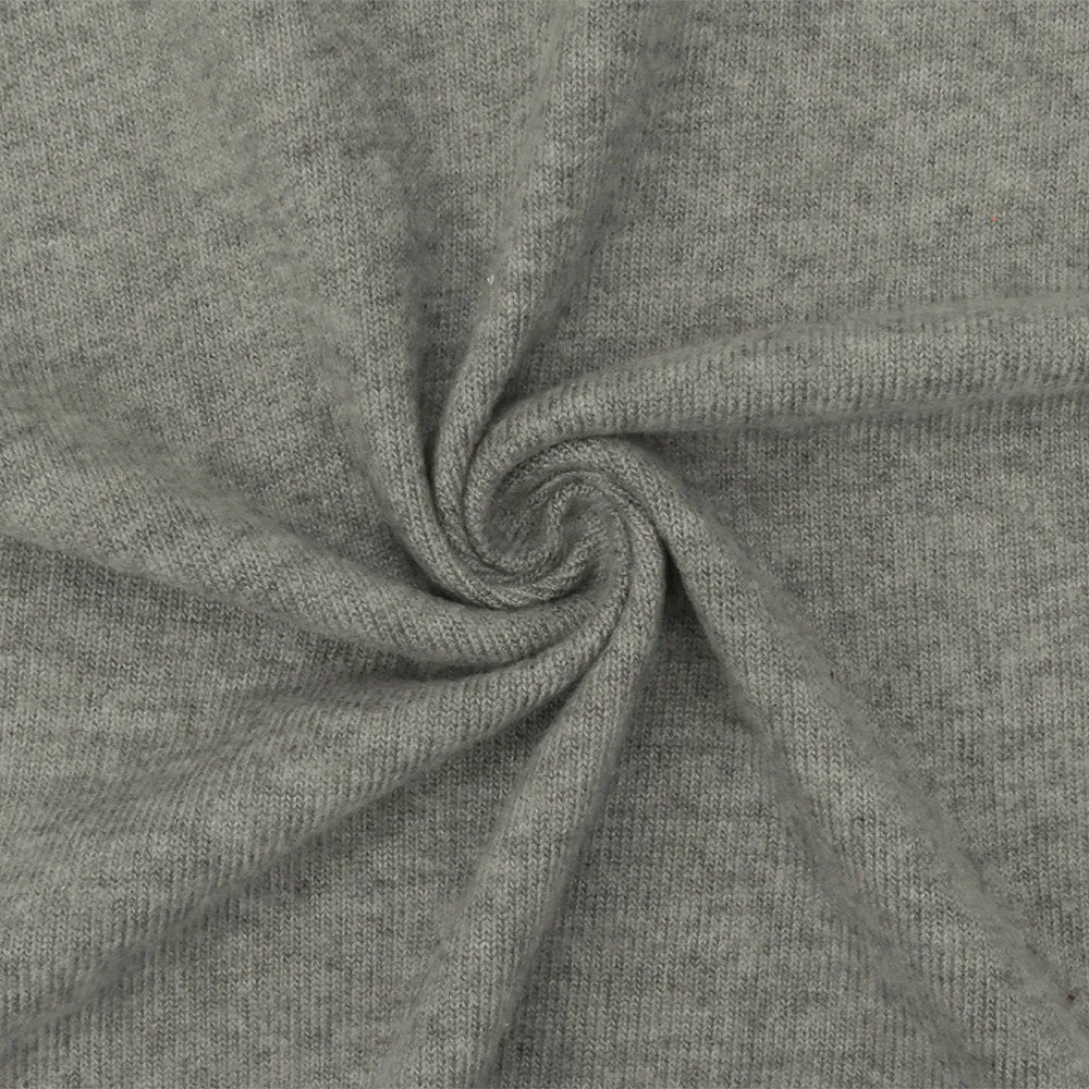 Moon Gray Heather Stretch Cotton Brushed Jersey Knit Fabric