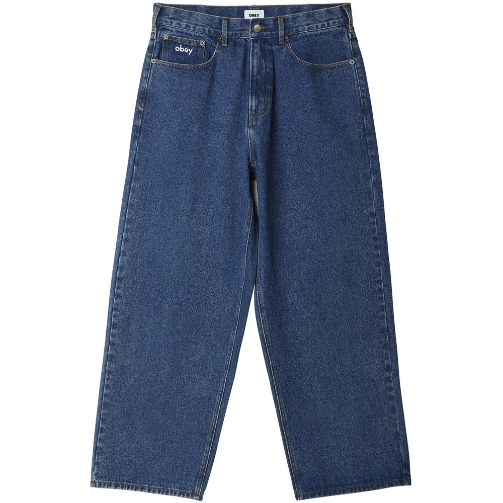 OBEY BIGWIG BAGGY DENIM // STONEWASH INDIGO