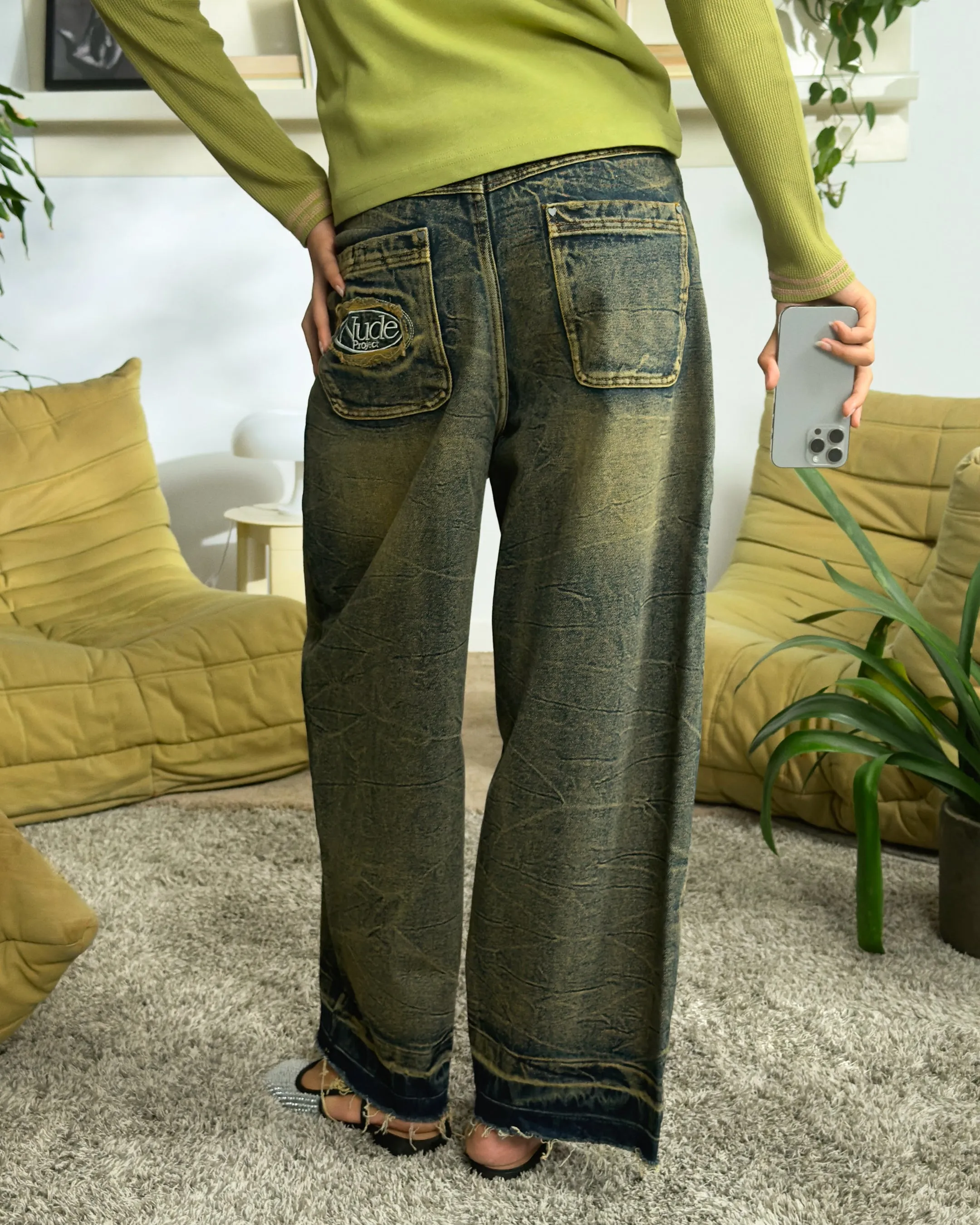 OLD BAGGY DENIM PANTS DIRTY WASH