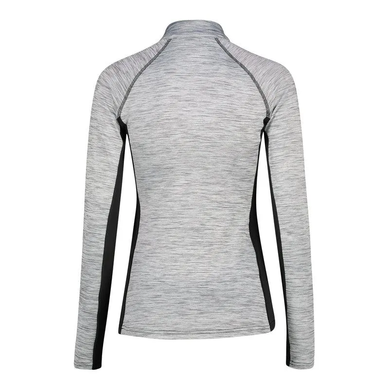 Olympic Ladies 1/4 zip Long Sleeve Panelled Top – Grey Splinter