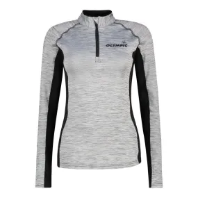 Olympic Ladies 1/4 zip Long Sleeve Panelled Top – Grey Splinter