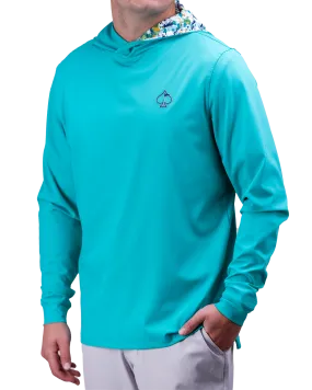 Performance Golf Hoodie - Teal Splatter