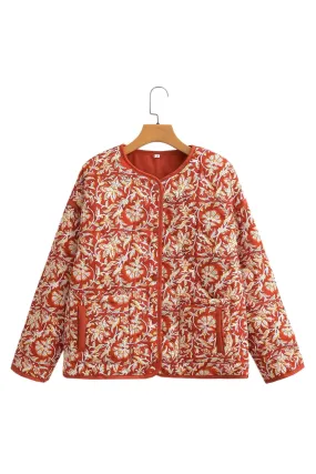 'Stella' Floral Print Quilted Light Jacket