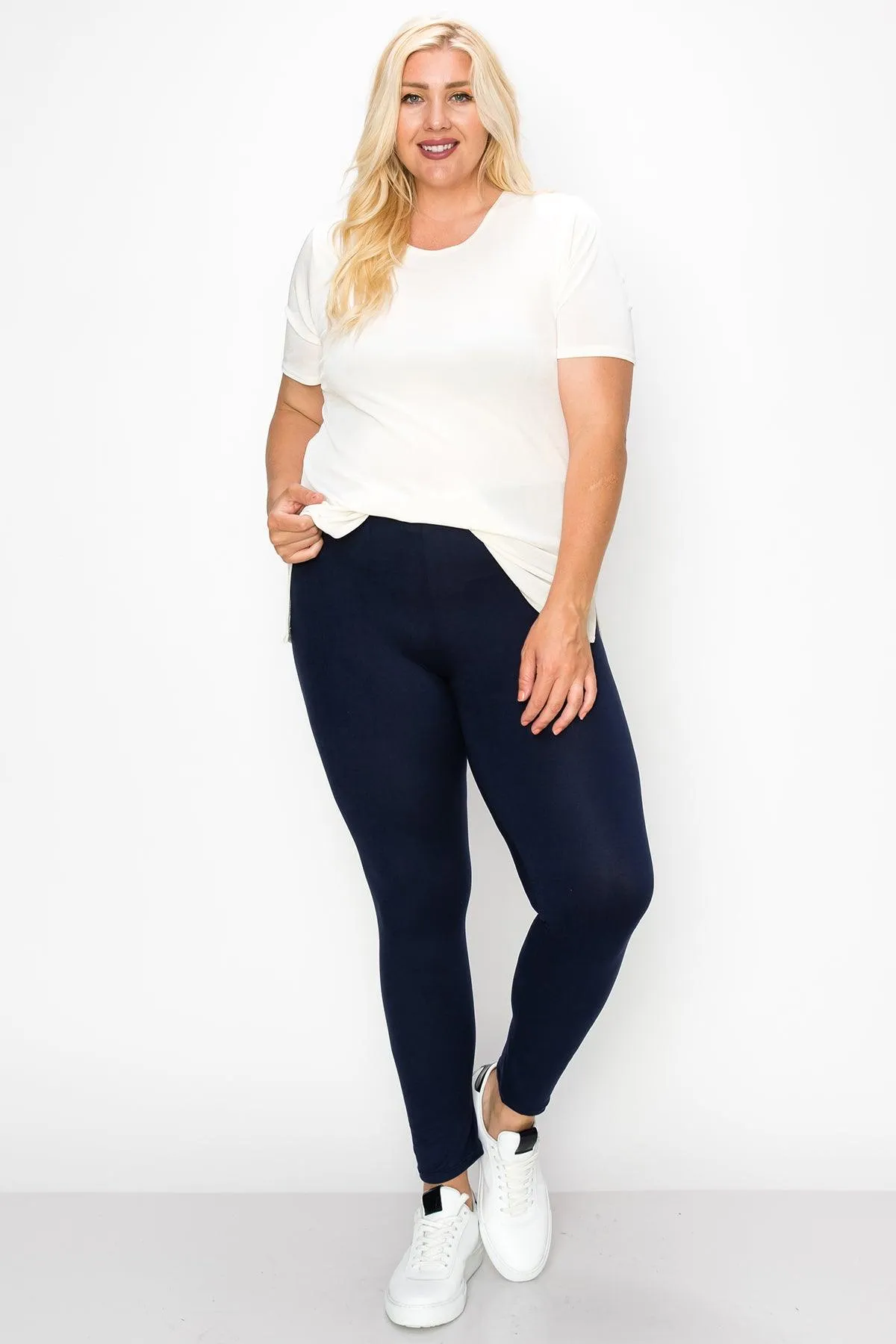 Women's Plus Size Elastic Band Waist Stretch Comfy Workout Leggings Pants