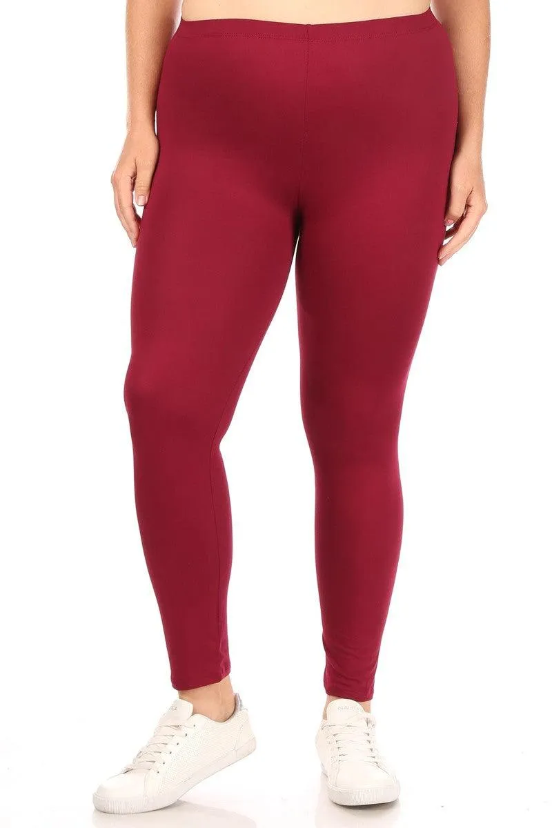 Women's Plus Size Elastic Band Waist Stretch Comfy Workout Leggings Pants