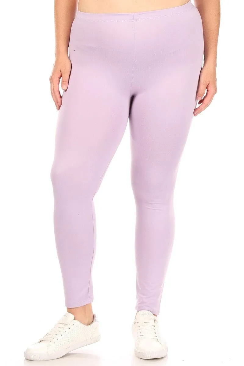 Women's Plus Size Elastic Band Waist Stretch Comfy Workout Leggings Pants